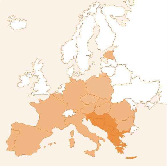 Aldis Trade coverage map across Europe